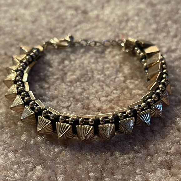 Pyramid Stud Bracelet  in Gold and Black - Picture 1 of 1